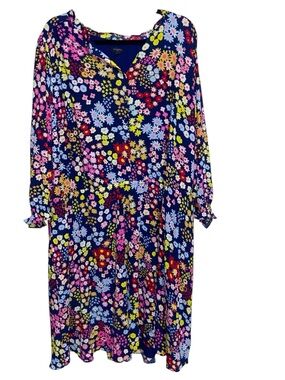 Talbots Dress Womens Plus Size 3X Colorful Floral Boho Resort Vacation Summer